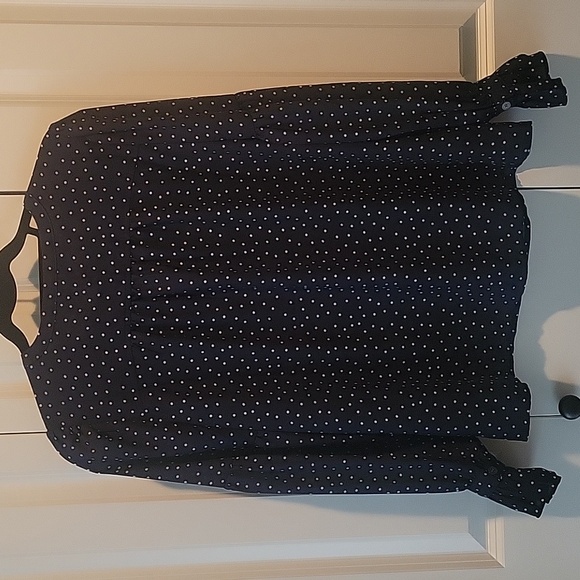 Loft Dotted Ruffle Cuff BlouseDotted Ruffle Cuff Blouse - Picture 6 of 6